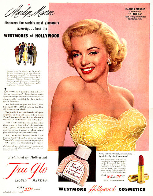 50s Westmoore Hollywood Cosmetics Ad - Marilyn Monroe 