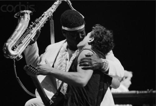 bruce springsteen clarence clemons kiss. This is Bruce Springsteen and