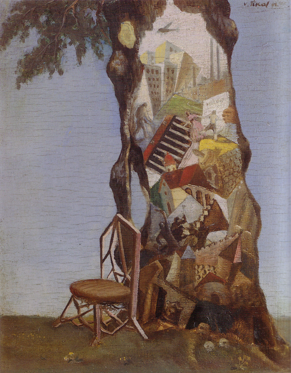 Tree of Life by Václav Tikal, 1924. Oil on plywood, 26 x 20 cm.