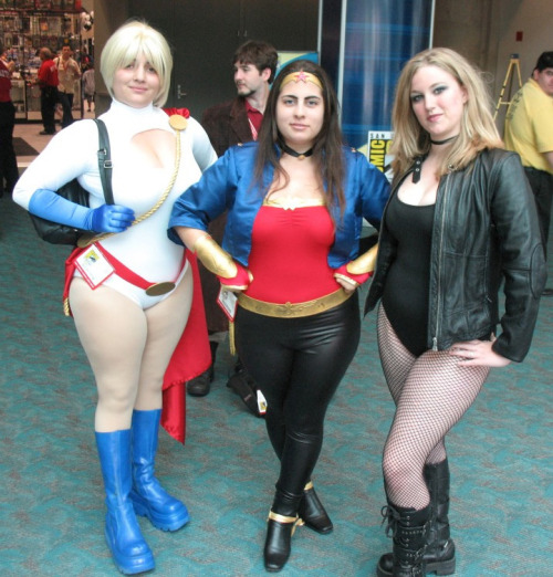 Power Girl Wonder Woman and Black Canary Cosplay at San Diego ComicCon