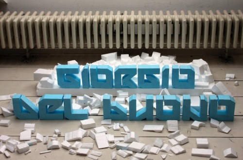 Really nice type created out of styrofoam.
Something I think I could work into my book project