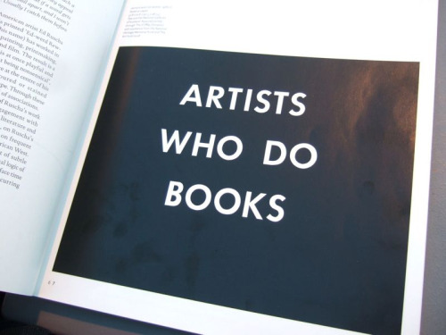 A photo of a page of a book in which it states, Artists Who Do Books