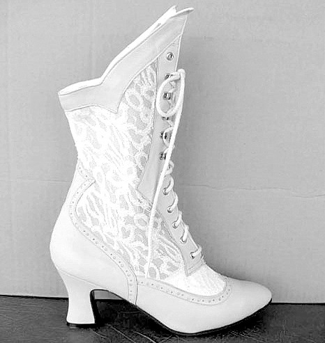 Victorian White Wedding Boots