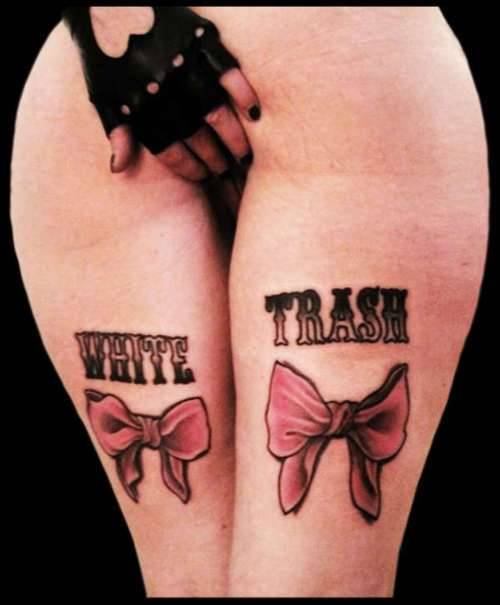 White Trash bow tattoo Source girlsgotafacelikemurder