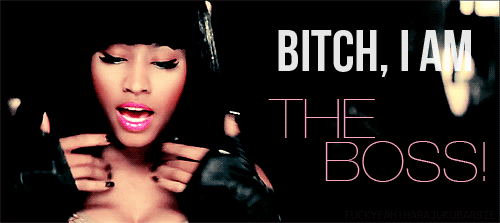 BITCH IM THE BOSS CAPO!
Nikki Minaj aka &#8220;sexy thick mama&#8221; ok this beautiful black diva has got so many girls copying her style, wanting the look and hey i&#8217;m a fan but i am getting tired of it lol when ever i go clubbing or just out, I mean I always spot at least 3 girls with the same look..&#8221;long bang fringe, candy pink lips, long lashes&#8221;..boring.yawn. I&#8217;m not hating but it is funny how some people go with the movement instead of doing their own thing or get inspired to create their own look. Ok for those that think i&#8217;m just hating..CHECK THIS OUT, When Amber Rose emerged with the sexy shaved low cut, I am sure we all noticed that there were some girls who had odd shaped heads who shaved and dyed their hair not caring to analyse if the style suited them but &#8220;just to have the Amber look&#8221; and secretly people are thinking;&#8221;no no no she didn&#8217;t! not for her&#8221; (inner voice)..I am sure we all agree now!..I am not saying it is not nice to have a fashion icon we get ideas from when we don&#8217;t have a clue what to wear and all but for me i prefer to be inspired than copy..&#8221;you feel me?&#8221;..But in saying that, I have to give kudos to Nikki, you either love her or hate her..I love her heehee x