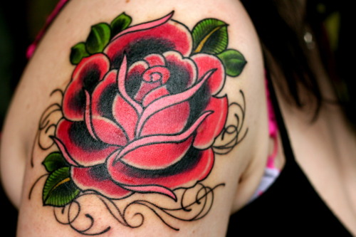 Flower Rose Tattoos a traditional rose by Dan