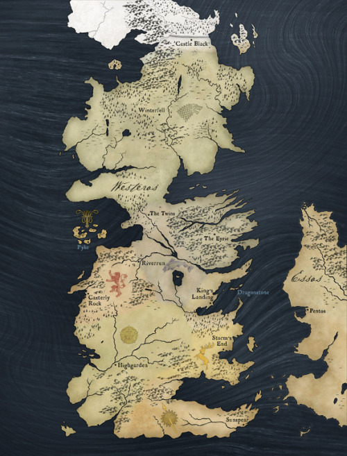 game of thrones map of westeros. Map of Westeros, from the show.