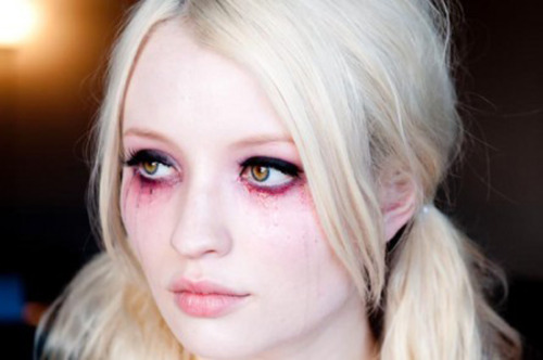suicideblonde Emily Browning during a makeup test for Baby Doll in Sucker 