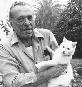 No one could make Charles Bukowski smile like his kitty.