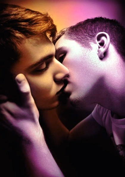 o PurpleOrange via Gay kiss Homotrophy Sexy gay blog Hot Men Male 