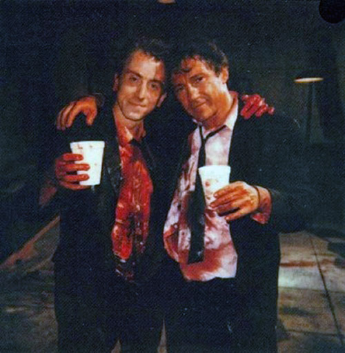 harvey keitel reservoir dogs. Tim Roth & Harvey Keitel taking a break on the set of 'Reservoir Dogs' (1991 