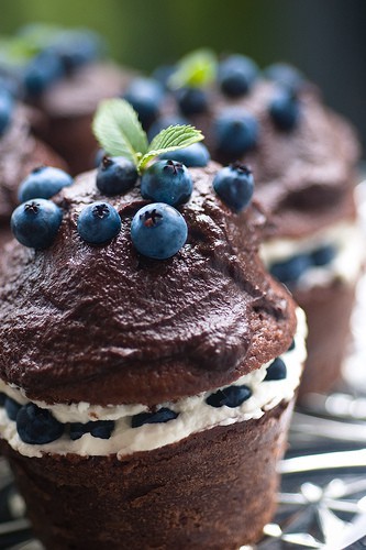 Blueberry and Chocolate Cupcakes