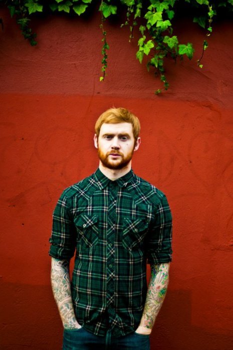 love men beards red tattoos ginger flannel shirt and ivy 