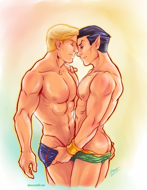 Namor &amp; Steve Rogers (Marvel Comics) Namor/Steve slash
This is Namor and Steve, being bros.  Helping each other with their speedos.  :|  No big deal.  They&#8217;re just being bros. 
You know.  Dude bros.
This is dedicated to FORNAX who plays an amazing Namor to my Steve over at our little Marvel RP and to OFTWHAT who got me into this pairing to begin with.  8D  I LOVE YOU GUYS!
uh this doesn&#8217;t really qualify as &#8216;adult&#8217; to me since it&#8217;s only suggestive semi-nakedness, hope it&#8217;s ok I just posted it here.  :)