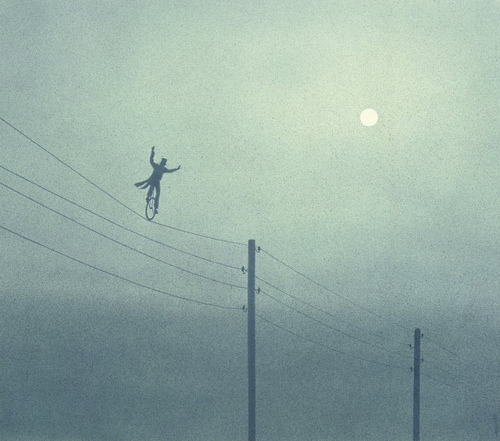 
weimarart.blogspot.com 
Quint Bucholz, Man on a High Wire, 1985
