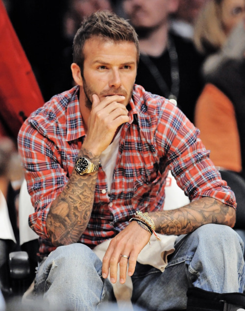 David Beckham at a game