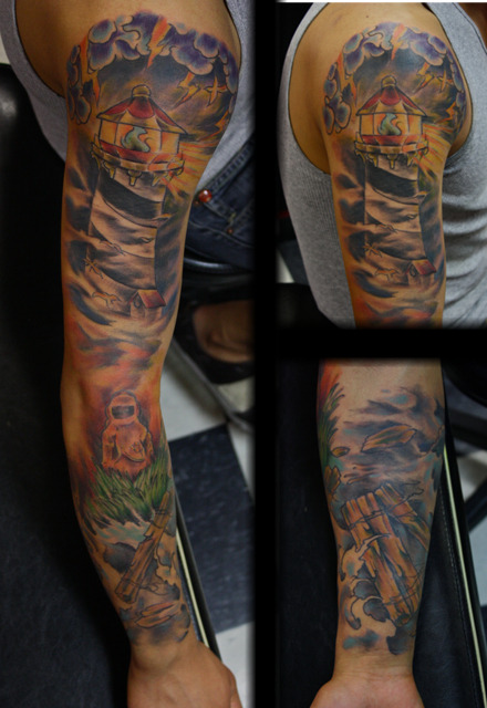 My full sleeve is based off the song Play Crack the Sky from the album Deja