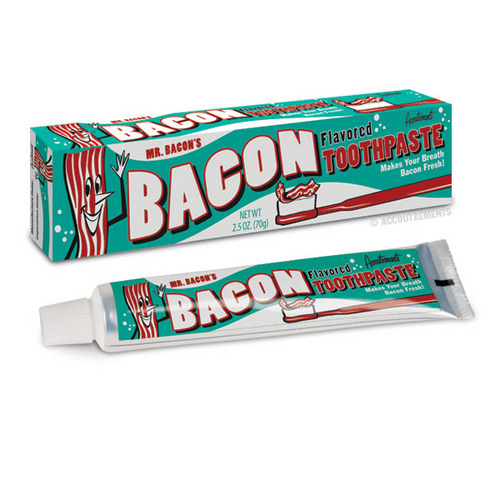 Oh wow, they&#8217;ve finally actually made bacon toothpaste. I will order some and let you know how it is!
(Before now, I could only pretend that bacon toothpaste was a real thing)
