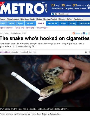 Hoje a cobra vai fumar.