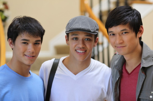 Kyle Hangami, choreographer, poses with Booboo Stewart and Harry Shum Jr. on set after an intricately choreographed scene for White Frog. Kyle did a great job working with Harry Shum Jr. and gave precise directions to the other actors. He is very professional and was a pleasure to work with. Be sure to check out his choreography on his Youtube Channel and follow him on Tumblr! He teaches classes at various dance studios here in LA so be sure to follow him on Twitter to find out where he’s teaching and take a class with him!