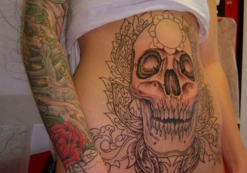 sleeve tattoo skull tattoo