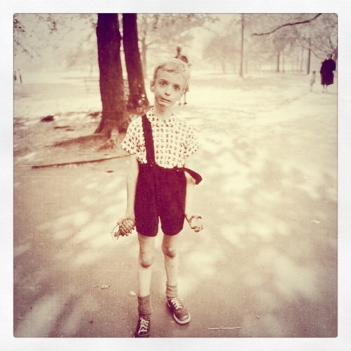 Diane Arbus - Child with Toy Hand Grenade in Central Park, New York City, USA (1962). Modified using instagram. View original version here.
