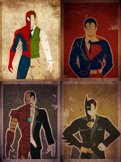 As identidades dos principais super-heróis reveladas na arte de Danny Haas.   [via]