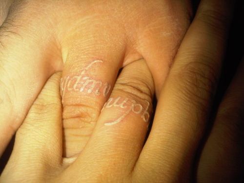 on our ring fingers