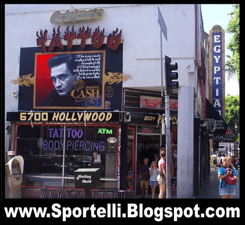 Johnny Cash Mural 2011 at California Tattoo Hollywood by George Sportelli