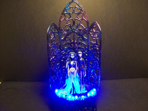 Corpse Bride Victor Wedding Cake Topper BLUE GOTHIC LIGHTS by mikeg1968