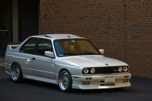 White BMW M3 E30 on BBS wheels Source stancedautos Comments