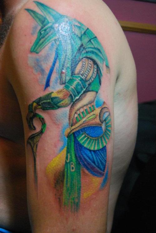 Tattoo of the Month for October in Makati By Myke Sambajon Anubis 