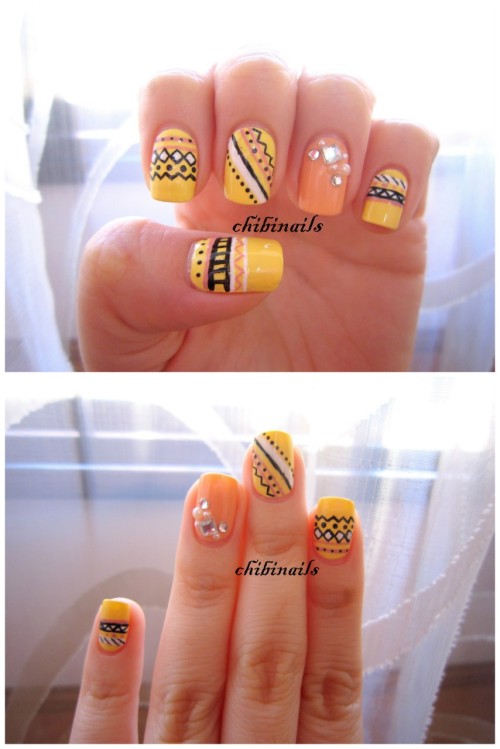 nail art tribal nails aztec