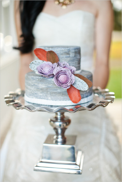  wedding cake purple red orange white