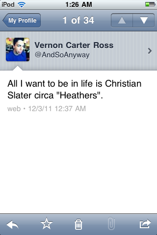 Christian Slater iPhone text