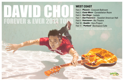 ALL SHOWS ARE ALL AGES!!!! FULL BAND!!!! East Coast coming very soon!!!!http://www.davidchoimusic.com/tour