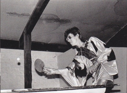 And now, David Bowie in a kimono playing table tennis.
