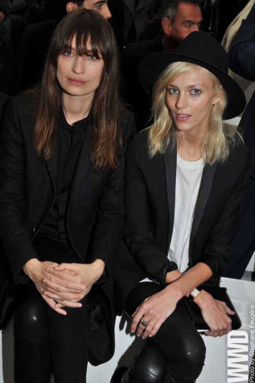 Front Row at Dior Homme Caroline de Maigret and Anja Rubik