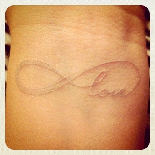 eternity love white ink tattoo