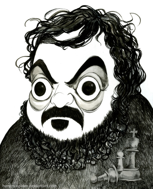 tagged my art stanley kubrick caricature portrait black and white 
