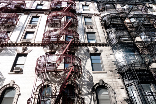 Fire escapes on Mulberry Street.