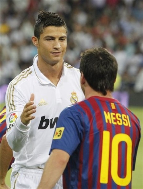 &#8220;Very good, happy for him and for football.I don&#8217;t know if I would be able to do it one day but I hope I can.&#8221;- Cristiano Ronaldo, asked about Messi&#8217;s 5 goals, press conference 13.03.2012 -(via Reuters)
Journalists forget that the athletes themselves respect each other.So Cristiano might not have given the answer they expected. Me gusta!Messi and Cristiano always talk about each other with appreciation. They see the qualities of the other, feel the same pressure to excel and are always under media spotlight.But we fans not always manage to react as decently. Sportsmanship is something we can learn from them.