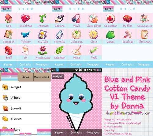 Blue and Pink Cotton Candy Version 1 Theme by Donna. Download