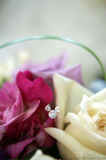 I spy a Hidden Mickey in the mix of this beautiful Disney wedding bouquet 