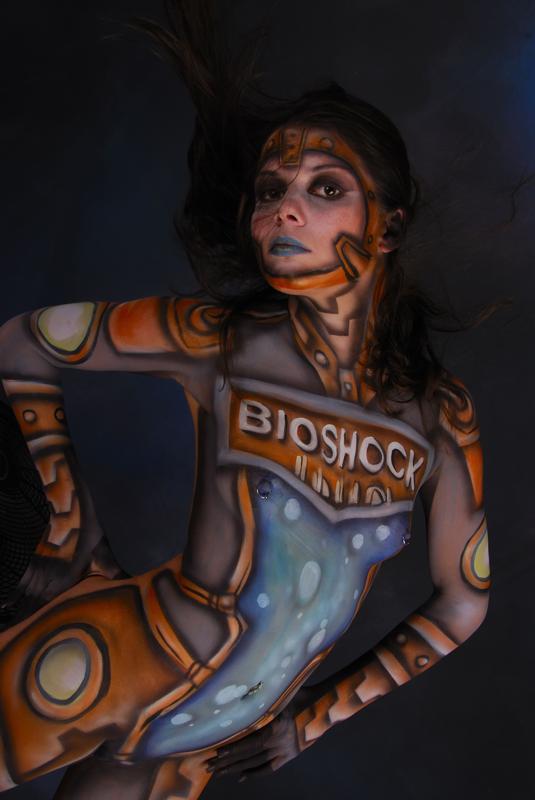 painted girls BioShock body paint Source modelmayhemcom