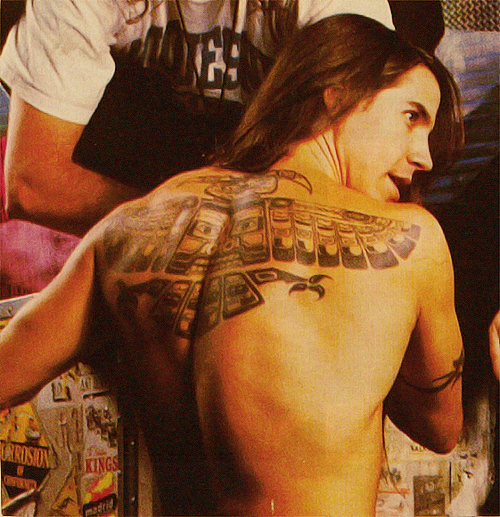 RHCP red hot chili peppers tattoo shirtless hot long hair tribal 