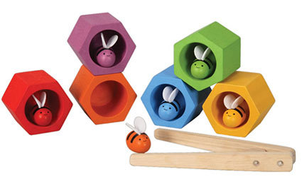The Bee’s Knees: Bright colors? Check! Fun shapes? Check! Secret hiding places for bees (or my favorite pacifier, if I’m so inclined)? CHECK! This bee hive play set has it all. This has serious “new favorite toy” potential. (via ParentDish)   - Tattle Tot, Pop Culture