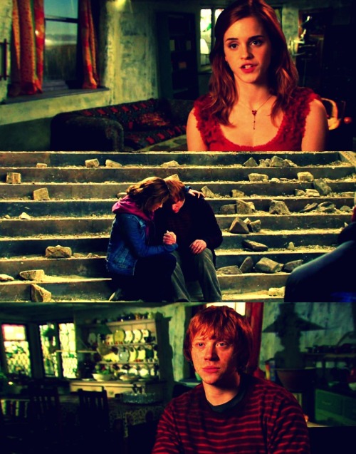 accioloveronhermione:  agutz:  “There’s a scene where he cries. I remember having to remind myself to keep acting because I just wanted to go, “You’re amazing! That was amazing!” -Emma Watson This is officially my new favorite quote she’s said about him.  Interesseante, ao menos pra mim, que Ron (Rupert) chora a morte de seu irmão Fred (James). Rupert tem um irmão chamado James. 