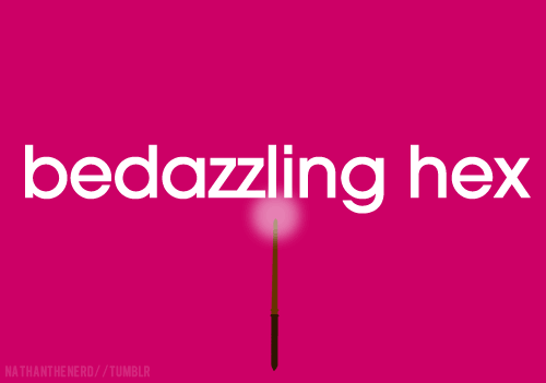 The Standard Book of SpellsBedazzling HexUnknown PronunciationThe Bedazzling Hex creates the illusion of invisibility. It is believed that the hex does not make a person invisible, but instead &#8216;bedazzles&#8217; the eyes of a target into not seeing you. The Bedazzling Hex is used in the production of Invisibility Cloaks.