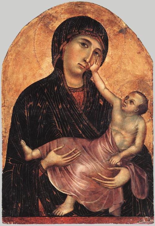 uglyrenaissancebabies:

Madonna and Child, Duccio.
“Don’t make...